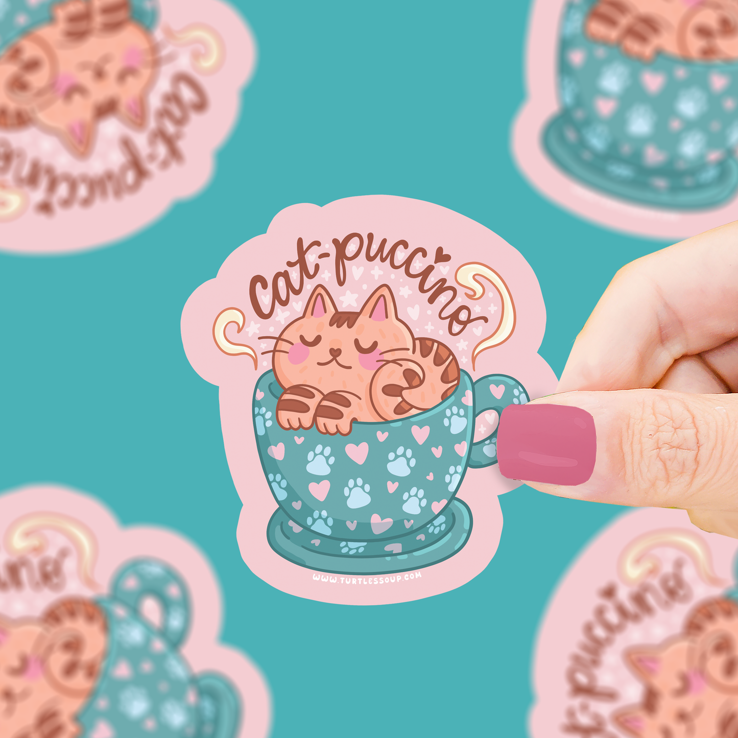 Cat-Puccino Vinyl Sticker