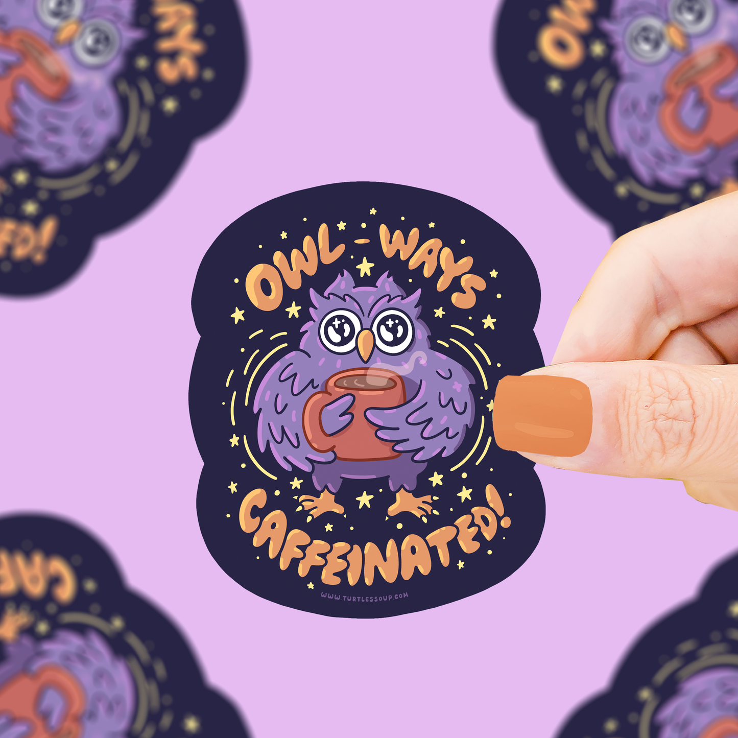 Owl-Ways Caffeinated Vinyl Sticker
