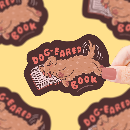Dog Eared Book Vinyl Sticker