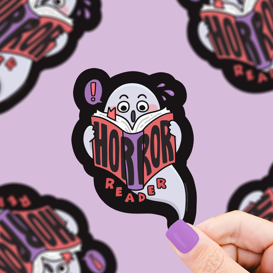 Horror Reader Ghost Vinyl Sticker