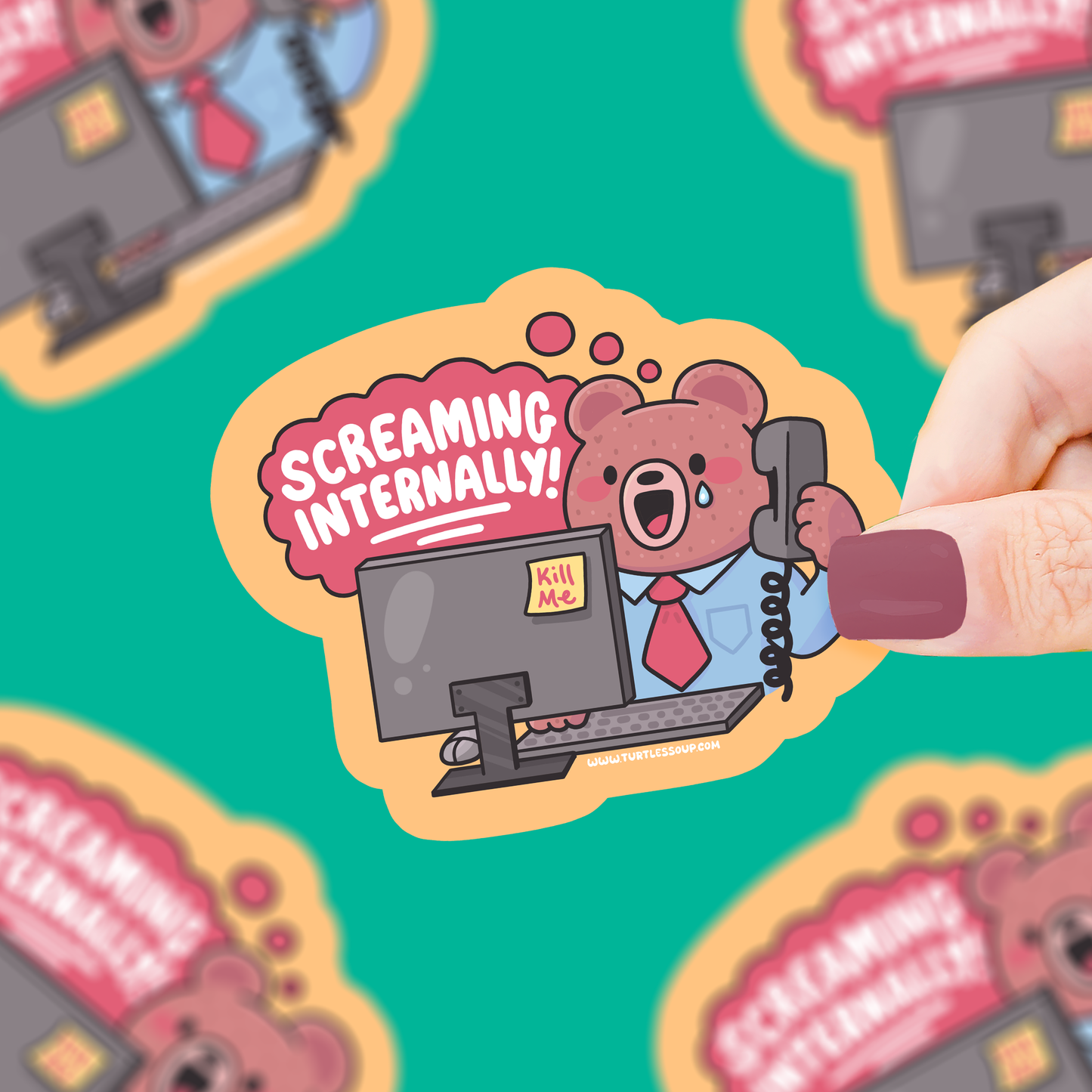 Screaming Internally Vinyl Sticker