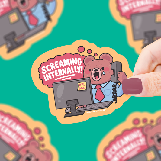 Screaming Internally Vinyl Sticker