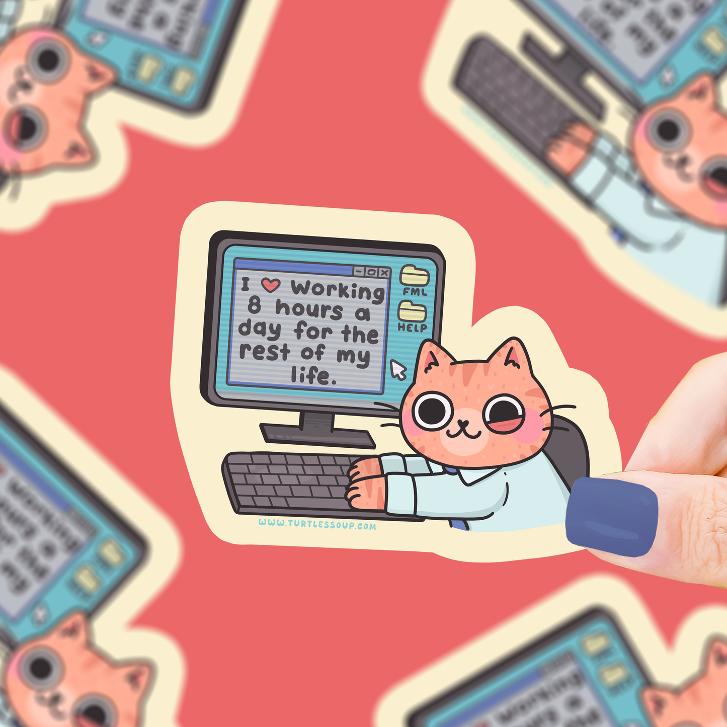 8 Hours A Day Vinyl Sticker