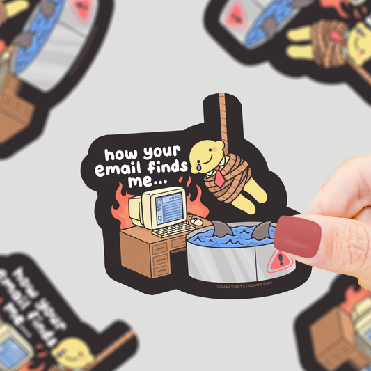 How Email Finds Me Vinyl Sticker