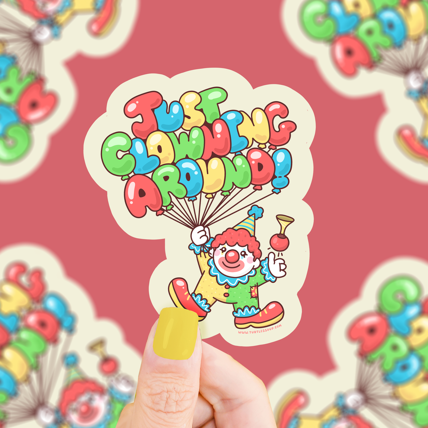Clowning Around Clown Vinyl Sticker