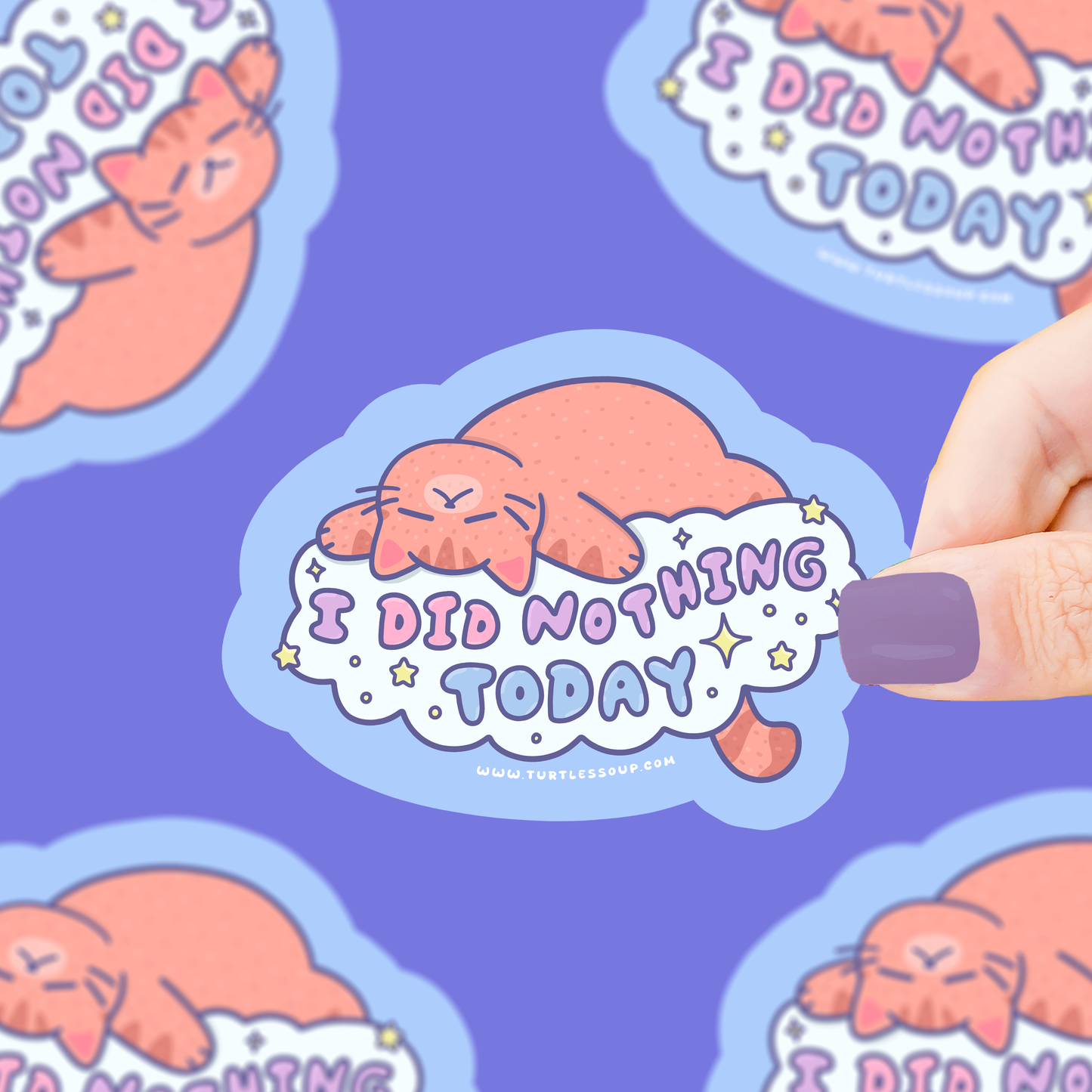 Did Nothing Today Kitty Vinyl Sticker