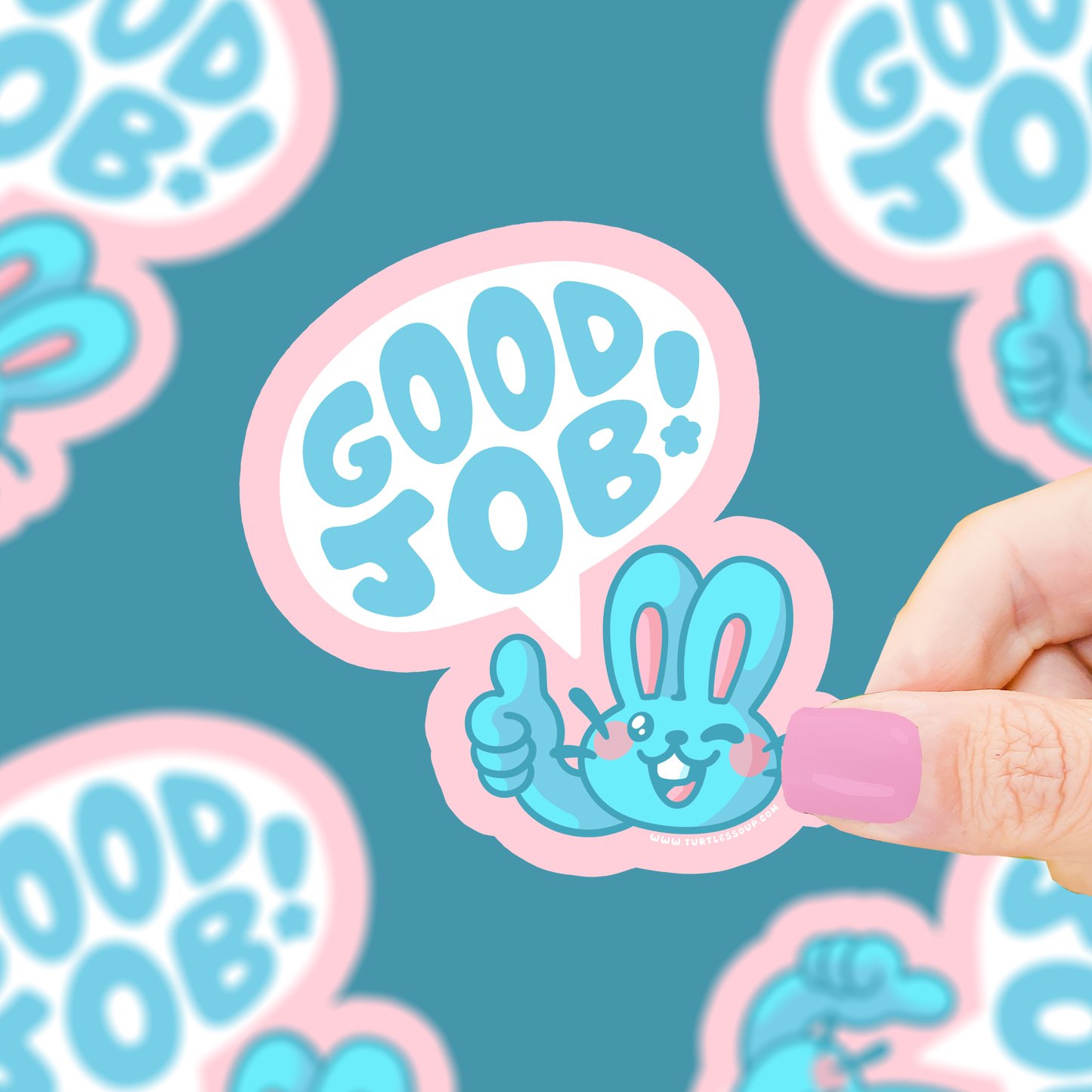 Good Job Bunny Vinyl Sticker