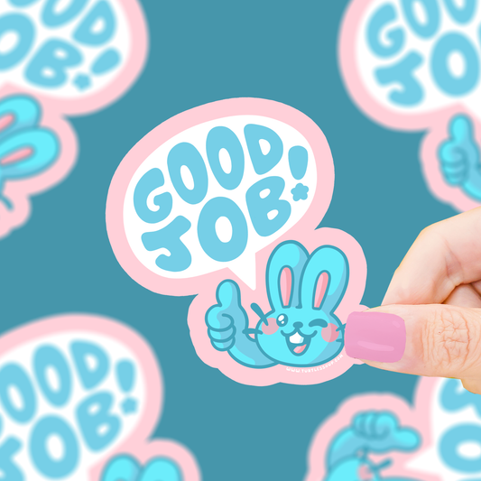 Good Job Bunny Vinyl Sticker