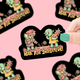 Sticker with cartoon characters and 'Roll for Initiative!' text on a pink background