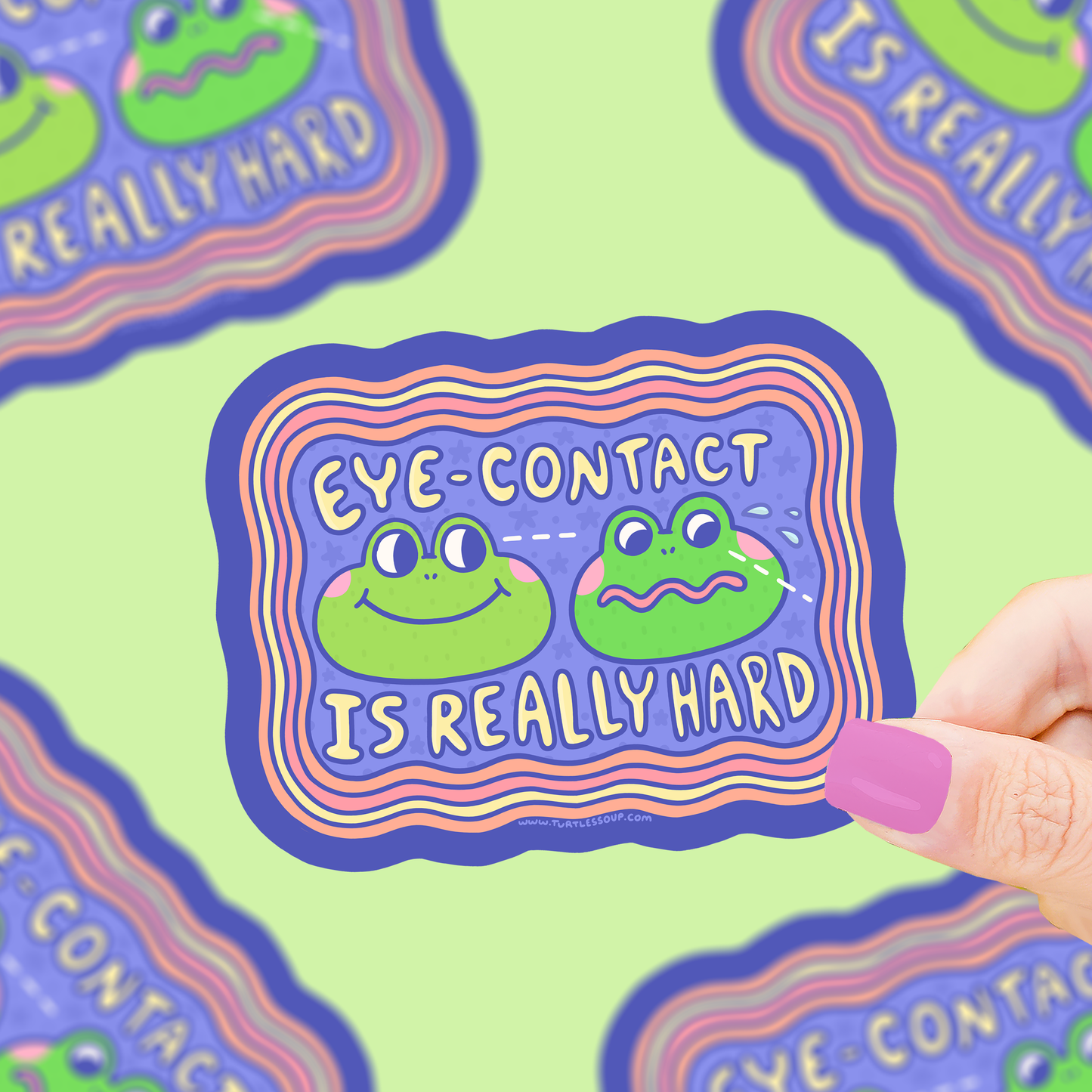 Eye Contact Is Hard Vinyl Sticker