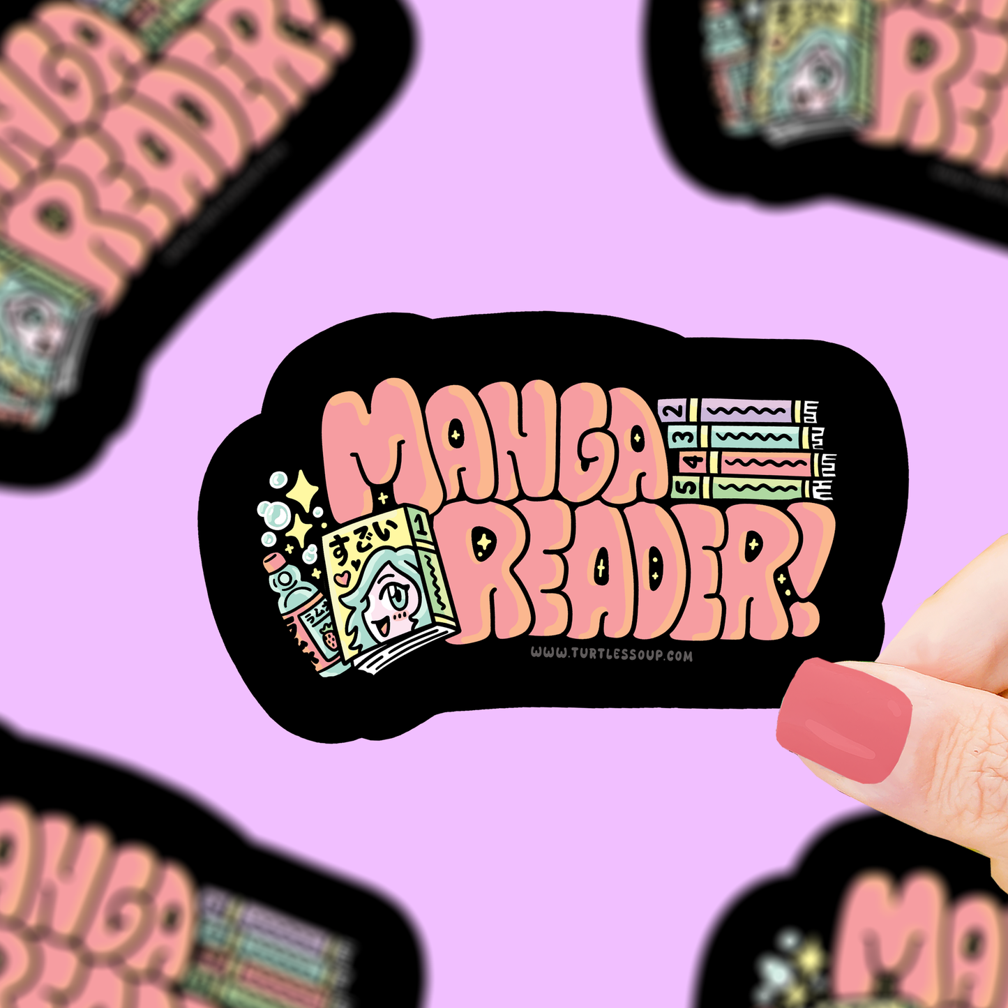 manga reader vinyl sticker
