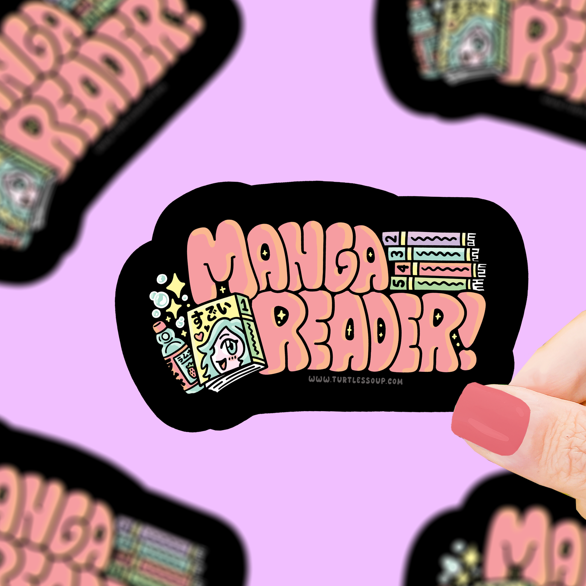 manga reader vinyl sticker
