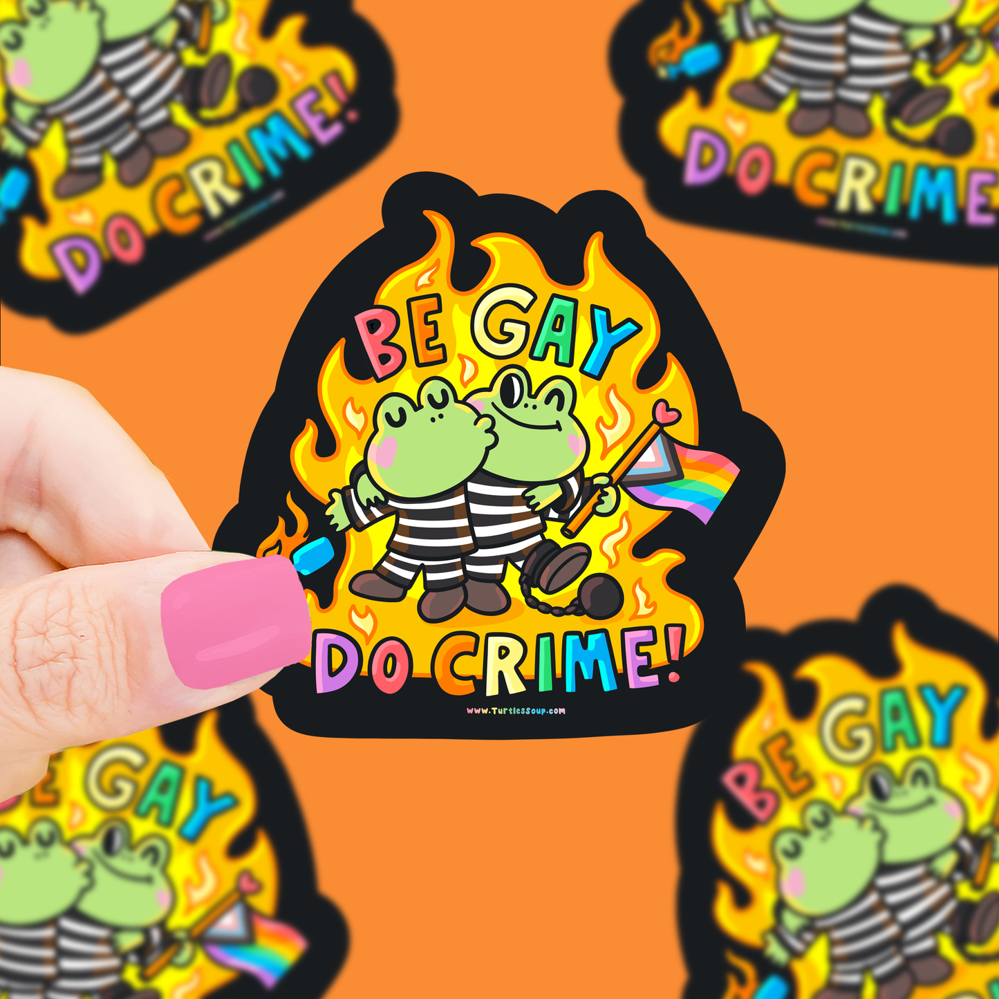 Be Gay Do Crime Queer Frogs Vinyl Sticker