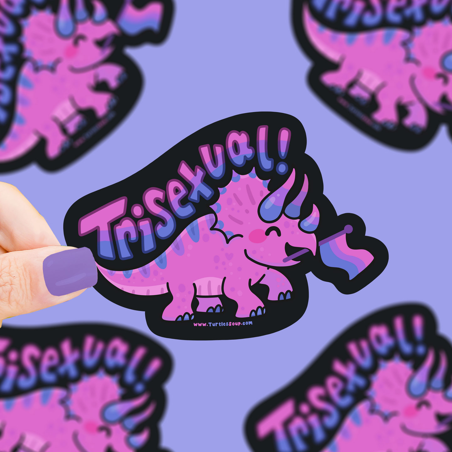 Triceratops Trisexual Dinosaur Vinyl Sticker