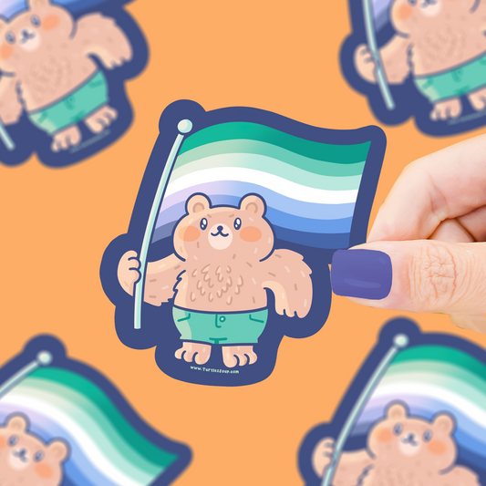 Gay Grizzly Bear Vinyl Sticker