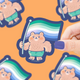 Gay Grizzly Bear Vinyl Sticker