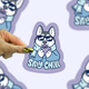 Stay Chill Winter Husky Dog Vinyl Sticker