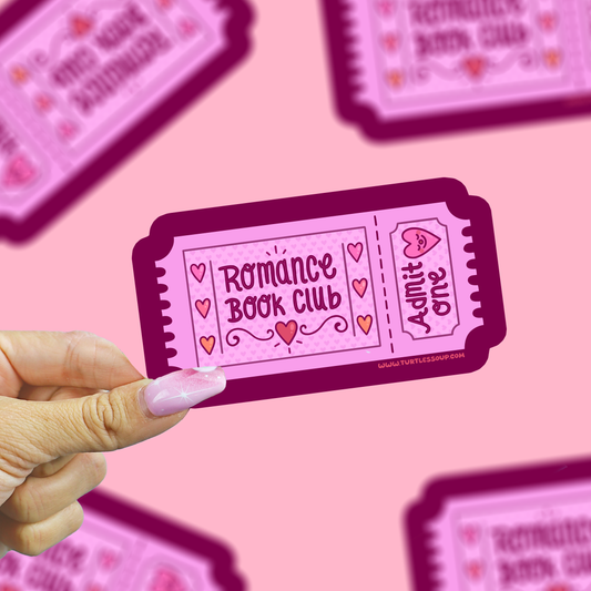 Romance Book Club Bookish Reader Ticket Stub Vinyl Sticker