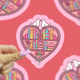 Romance Heart Shaped Lovers Bookshelf Vinyl Sticker