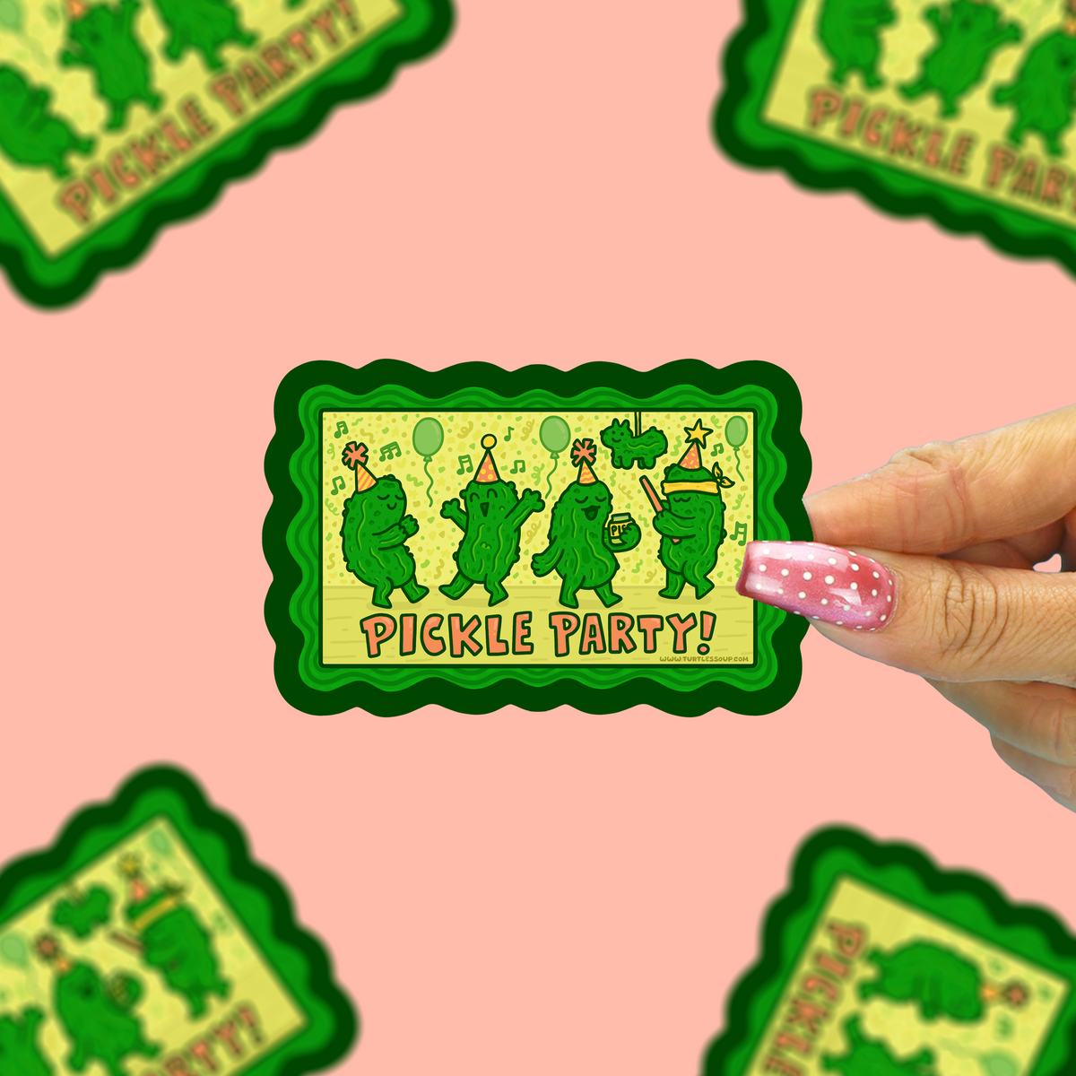 Pickle Party Silly Waterproof Vinyl Sticker