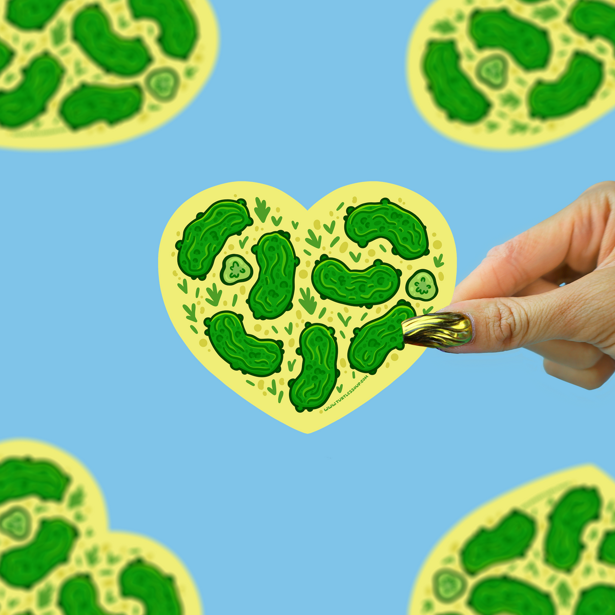 Pickle Heart Waterproof Vinyl Sticker