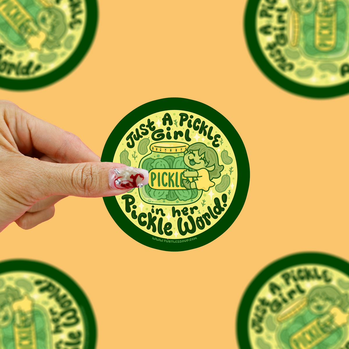 Just a Pickle Girl in Her Pickle World Vinyl Sticker