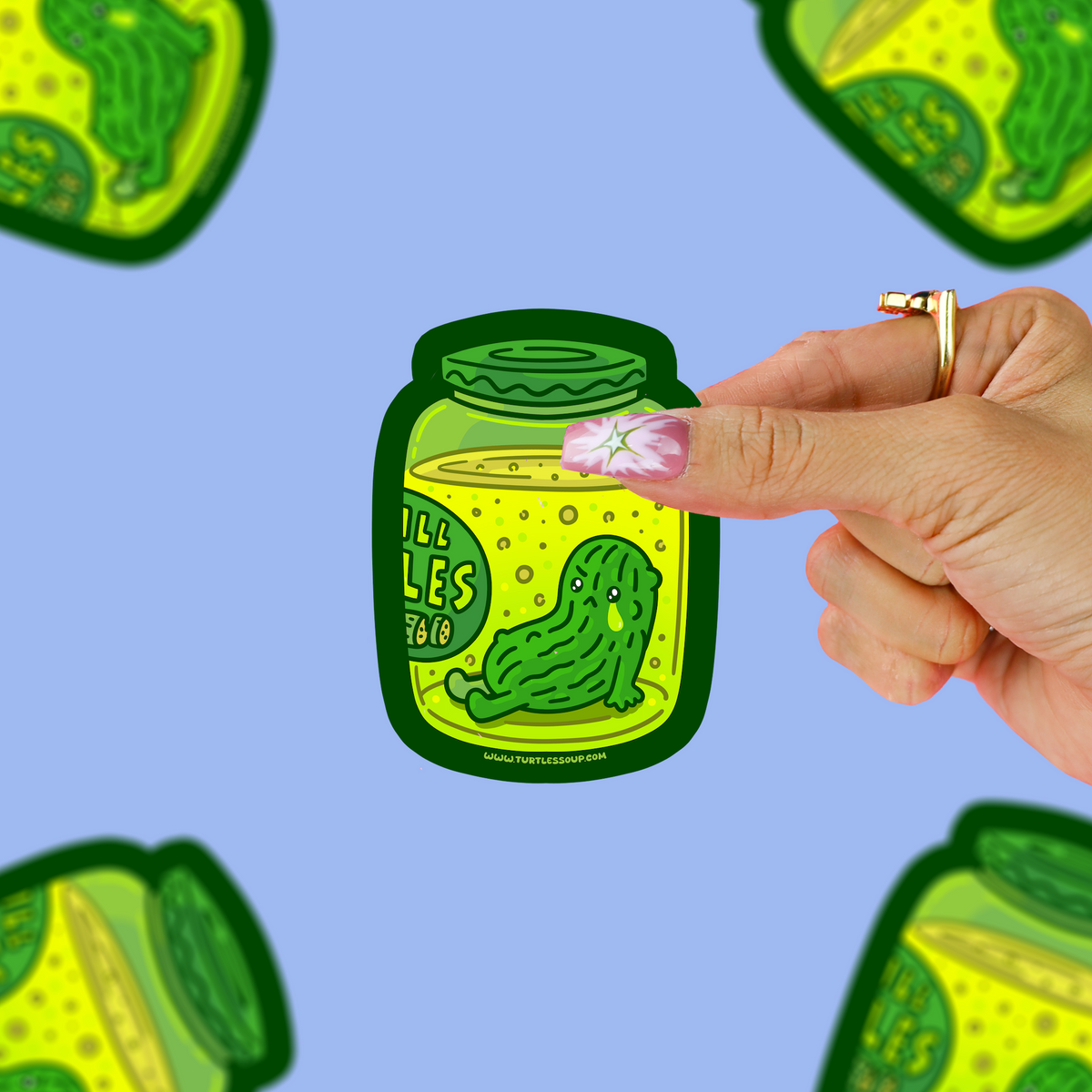 Lonely Pickle in a Jar Waterproof Vinyl Sticker