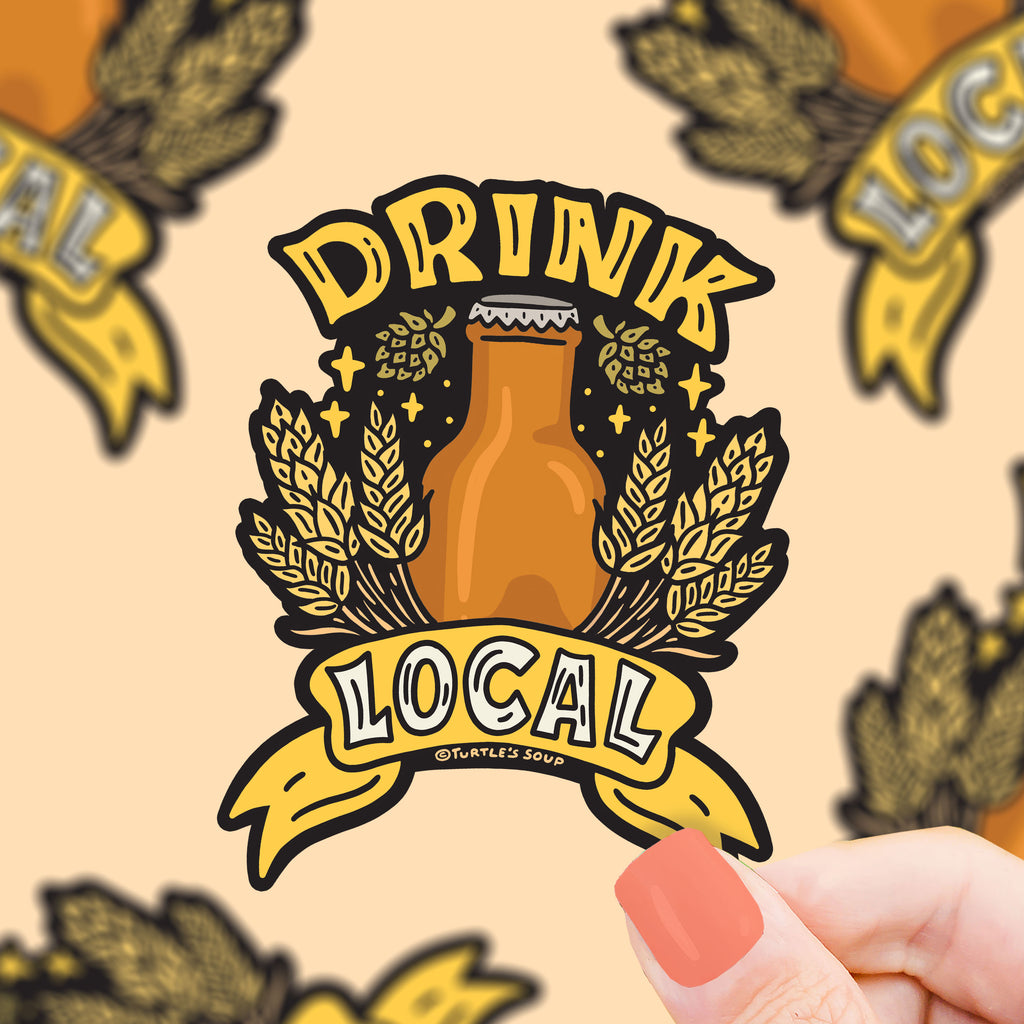 Drink-Local-Brewery-Beer-Vinyl-Sticker-by-Turtles-Soup