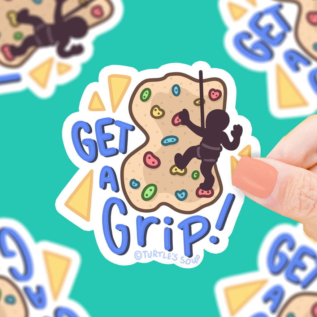 S-646-Get-a-Grip-Rock-Climbing-Sports--by-Vinyl-Sticker-by-Turtles-Soup