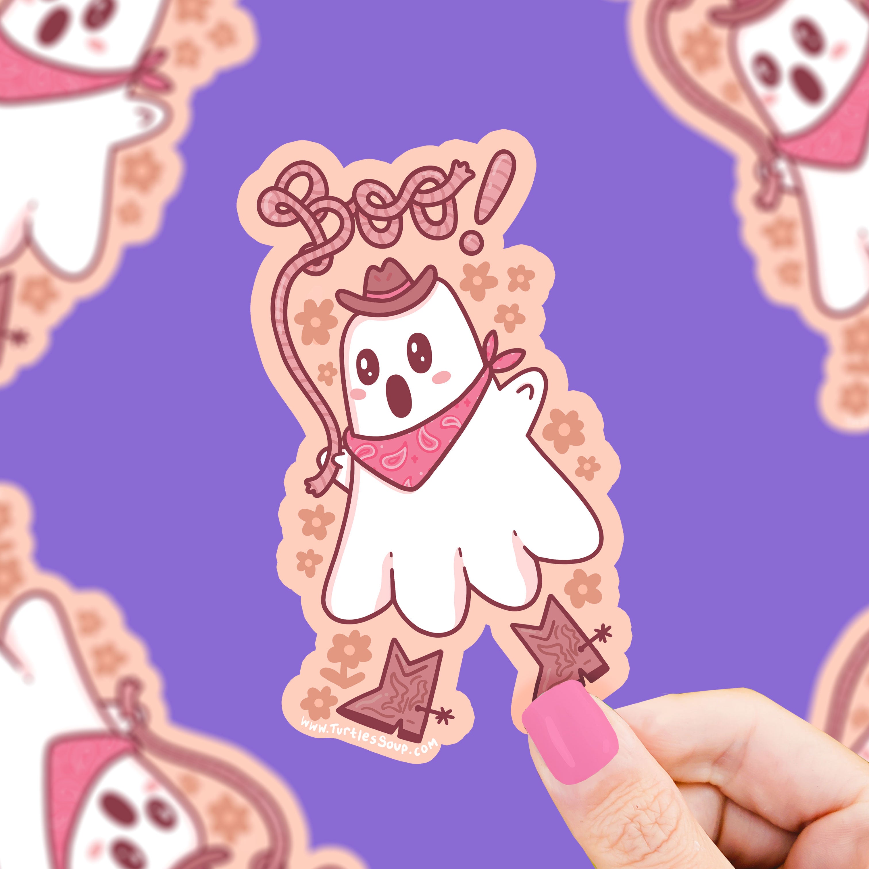 Boo Ghost Cowboy Western Vinyl Sticker – Turtle's Soup