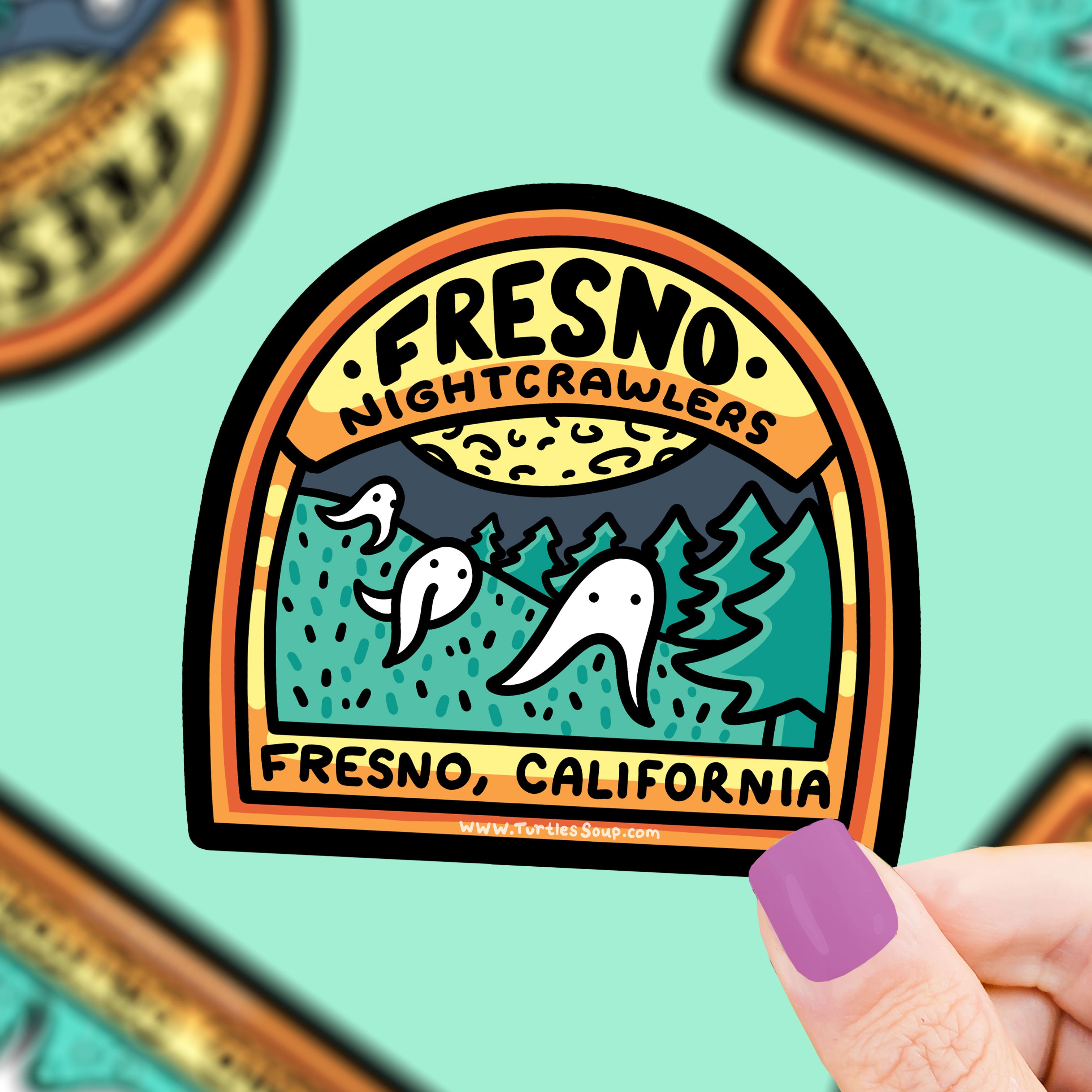 Fresno Nightcrawlers Cryptid Location Sighting Vinyl Sticker â Turtle's ...