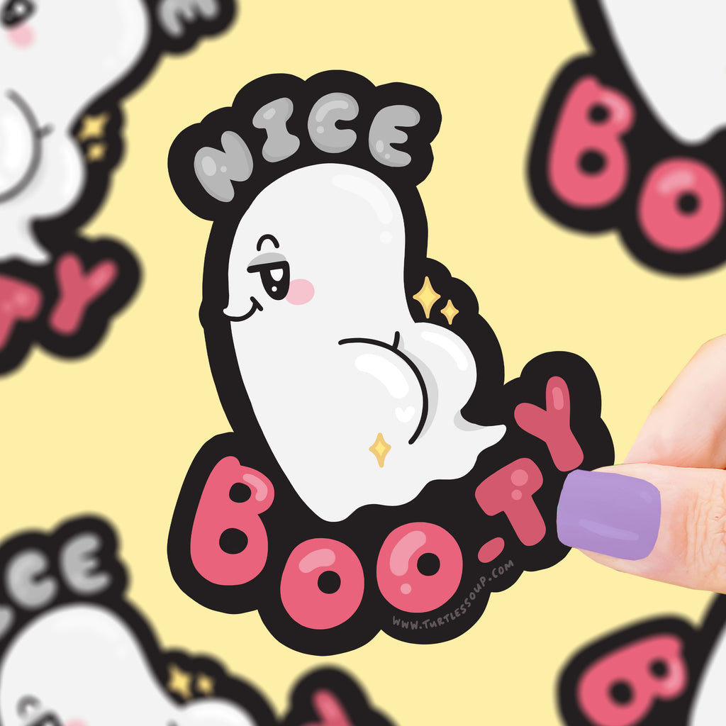 Nice-Booty-Ghost-Vinyl-Sticker-by-Turtles-Soup