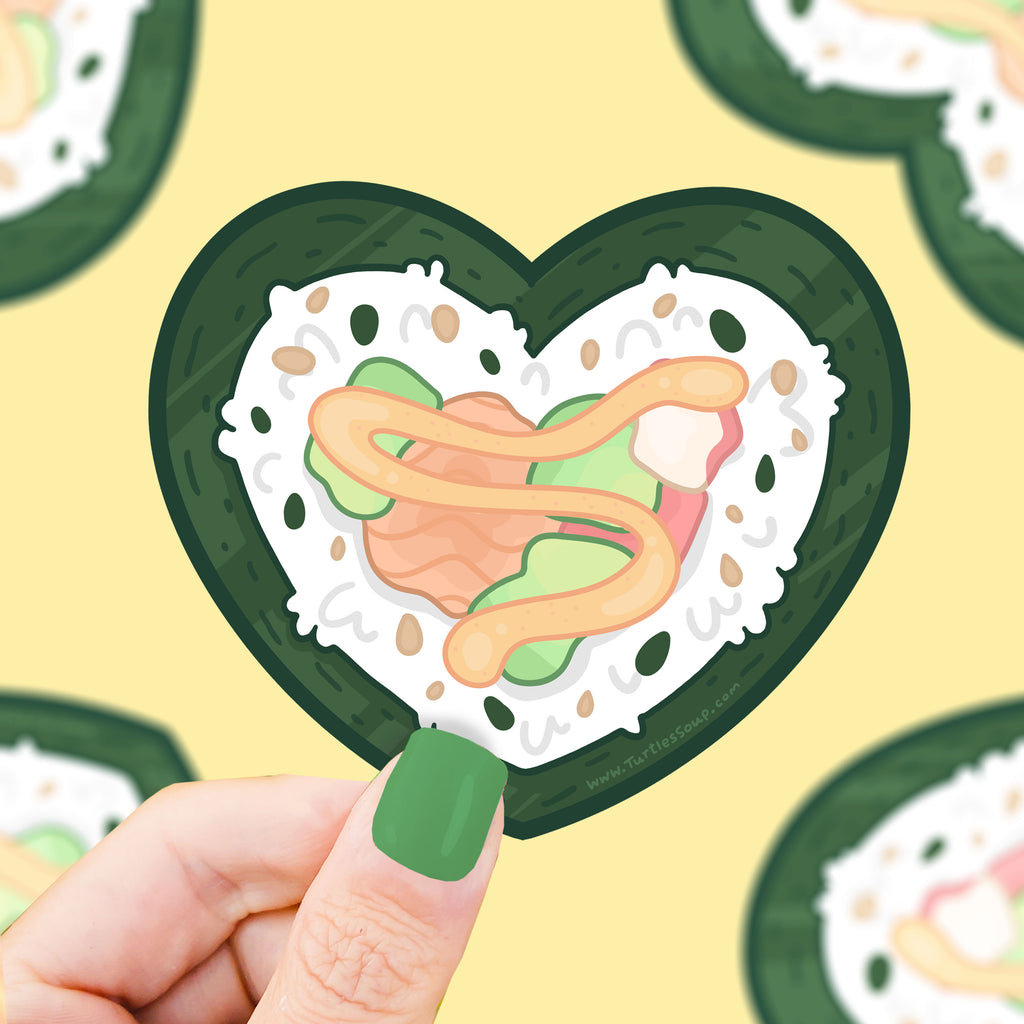 sushi heart vinyl sticker