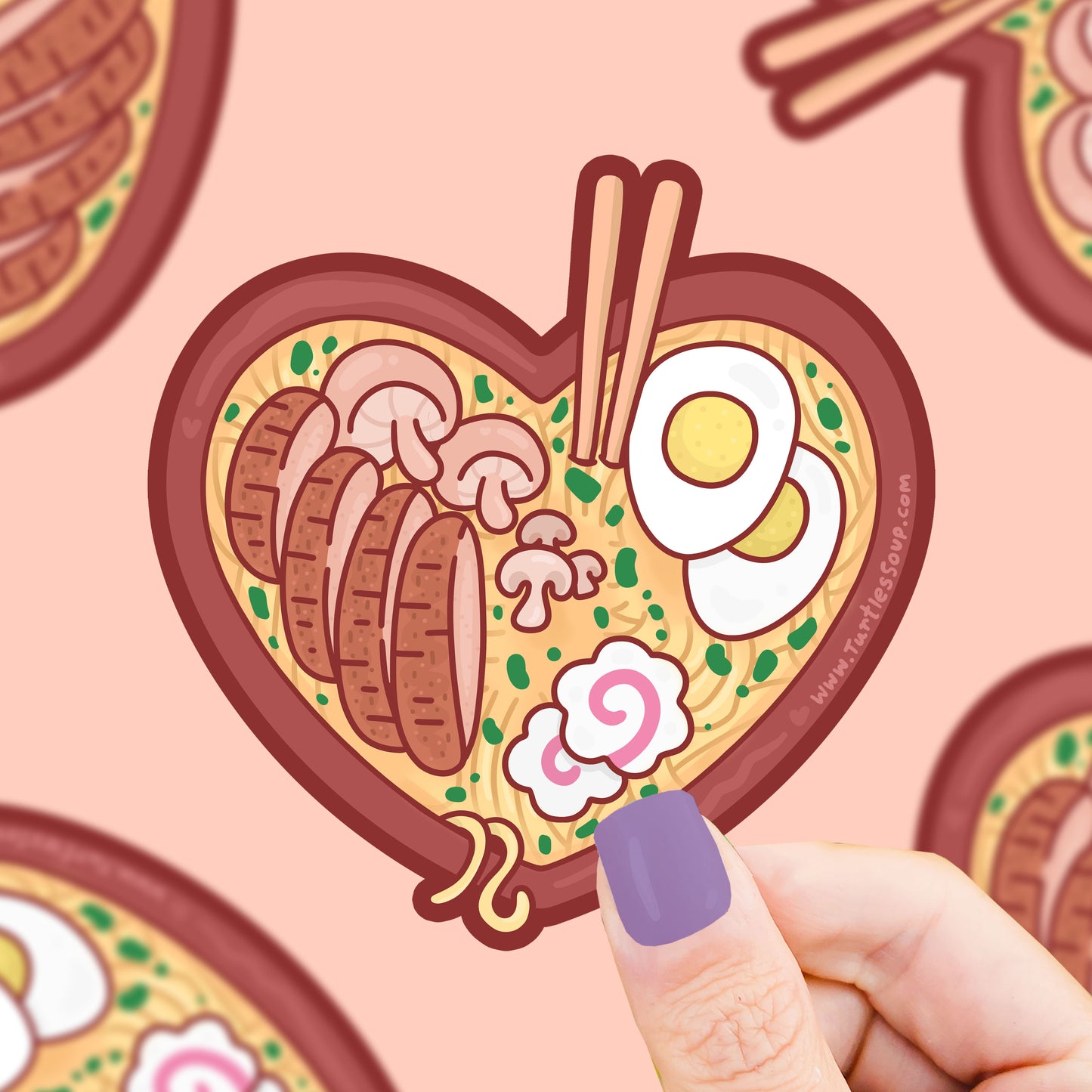 Ramen Heart Foodie Vinyl Sticker