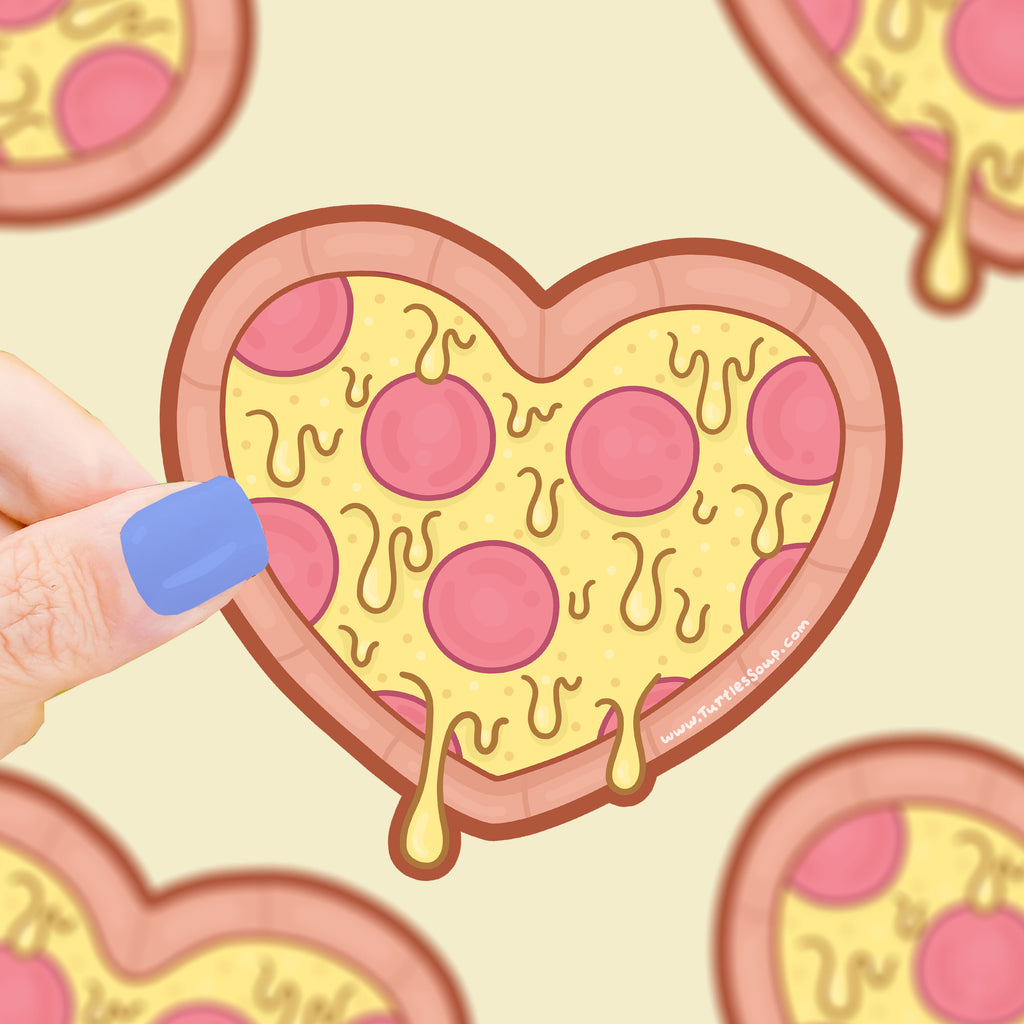 Pizza Heart Foodie Vinyl Sticker