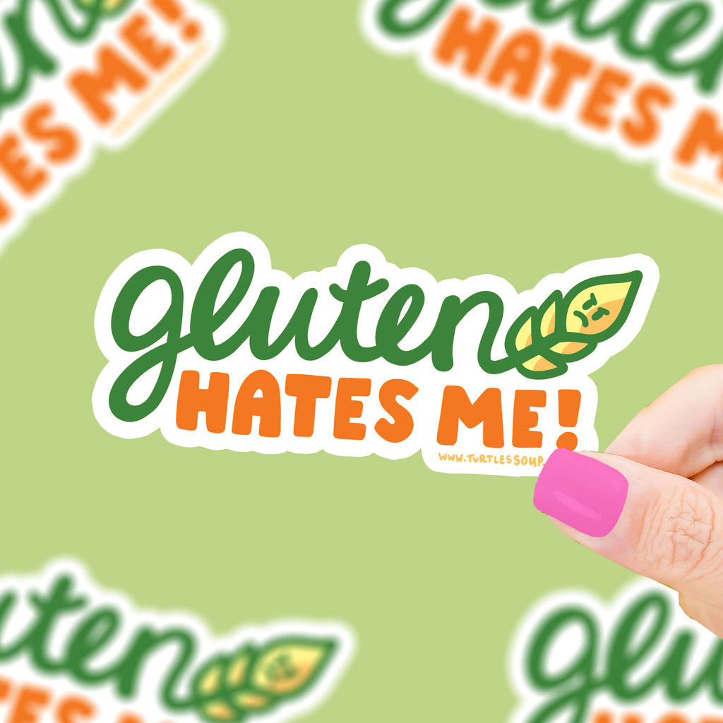 Gluten Hates Me Celiac Allergy Awareness Vinyl Sticker