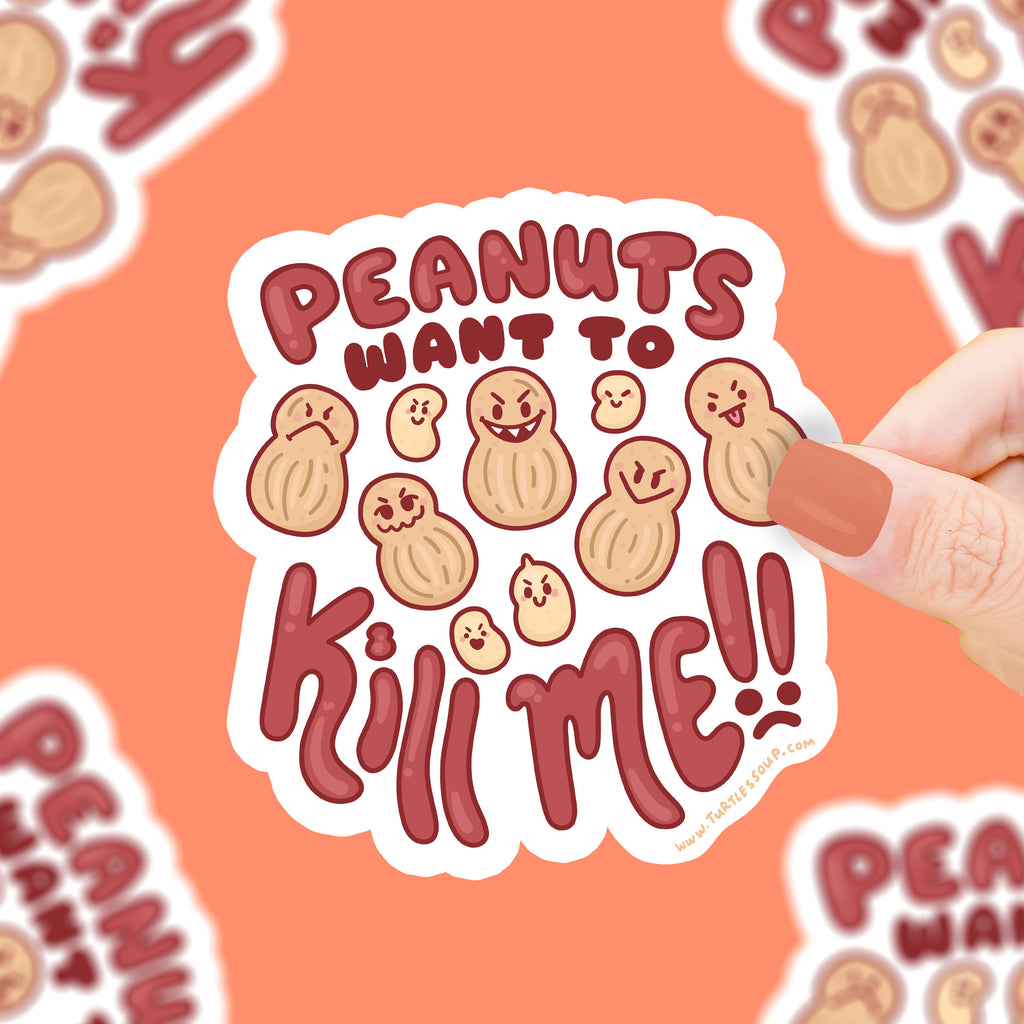 Peanuts Want To Kill Me Allergy Awareness Vinyl Sticker