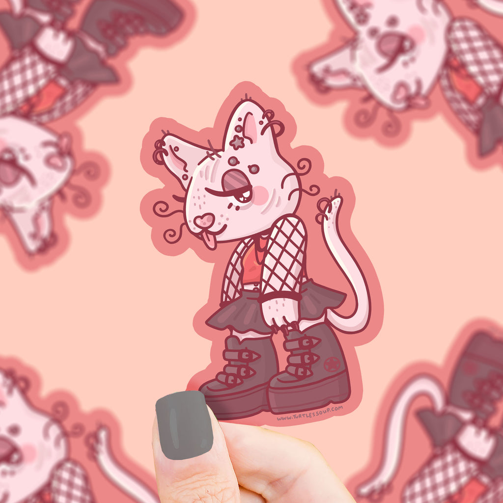 Mall Goth Kitty Funny Cat Fashion Vinyl Sticker