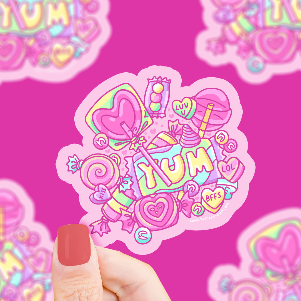 Candy Art Pink Sweets Lollipop Bubblegum Vinyl Sticker