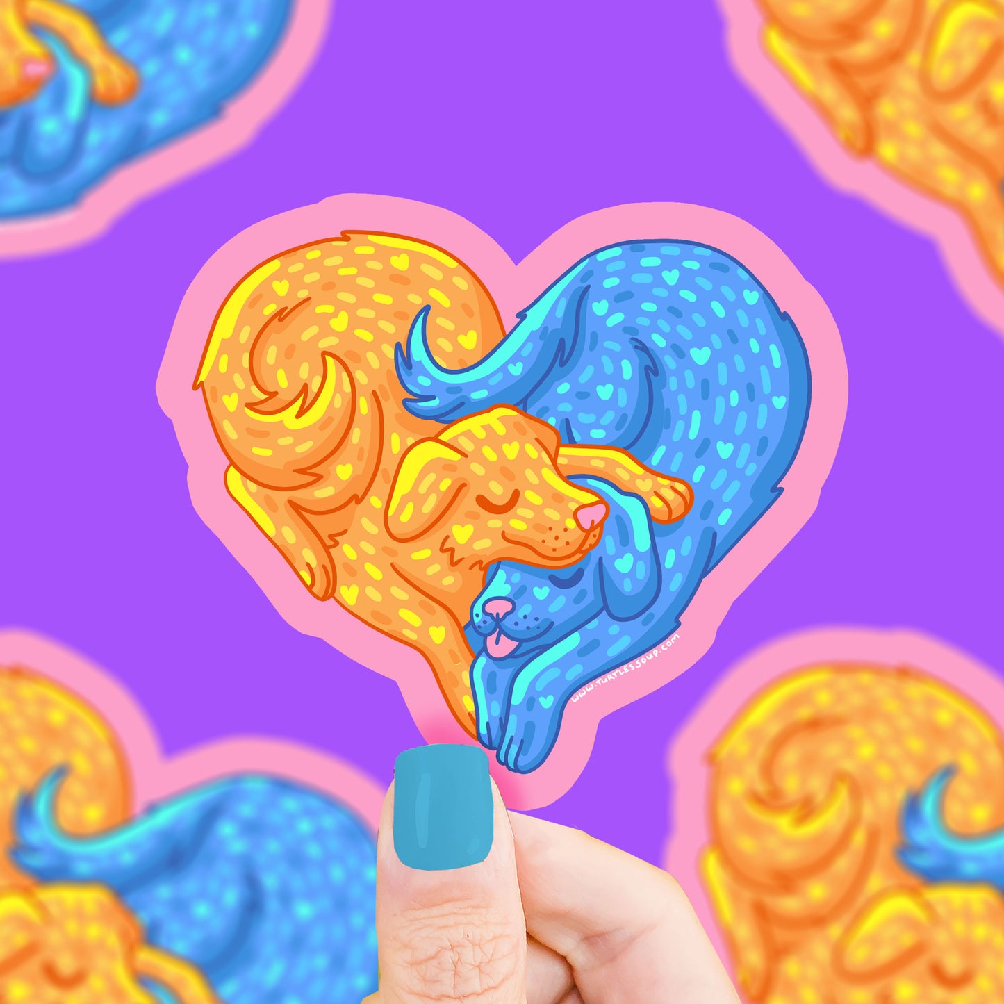 Puppy Love Dog Heart Shaped Vinyl Sticker