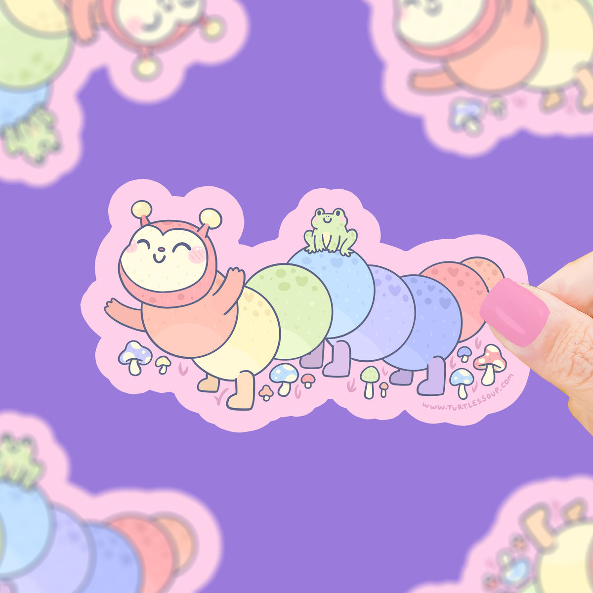 Insect Rainbow Sticker Rainbow Caterpillar Cute Ally Art Insect Vinyl Sticker – Turtle's Soup