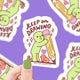 keep on drawing cute little dude holding pencil artist sticker