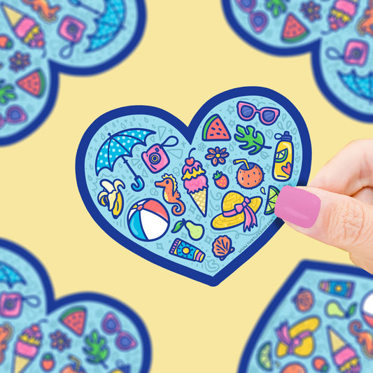 Summer Heart Vinyl Sticker