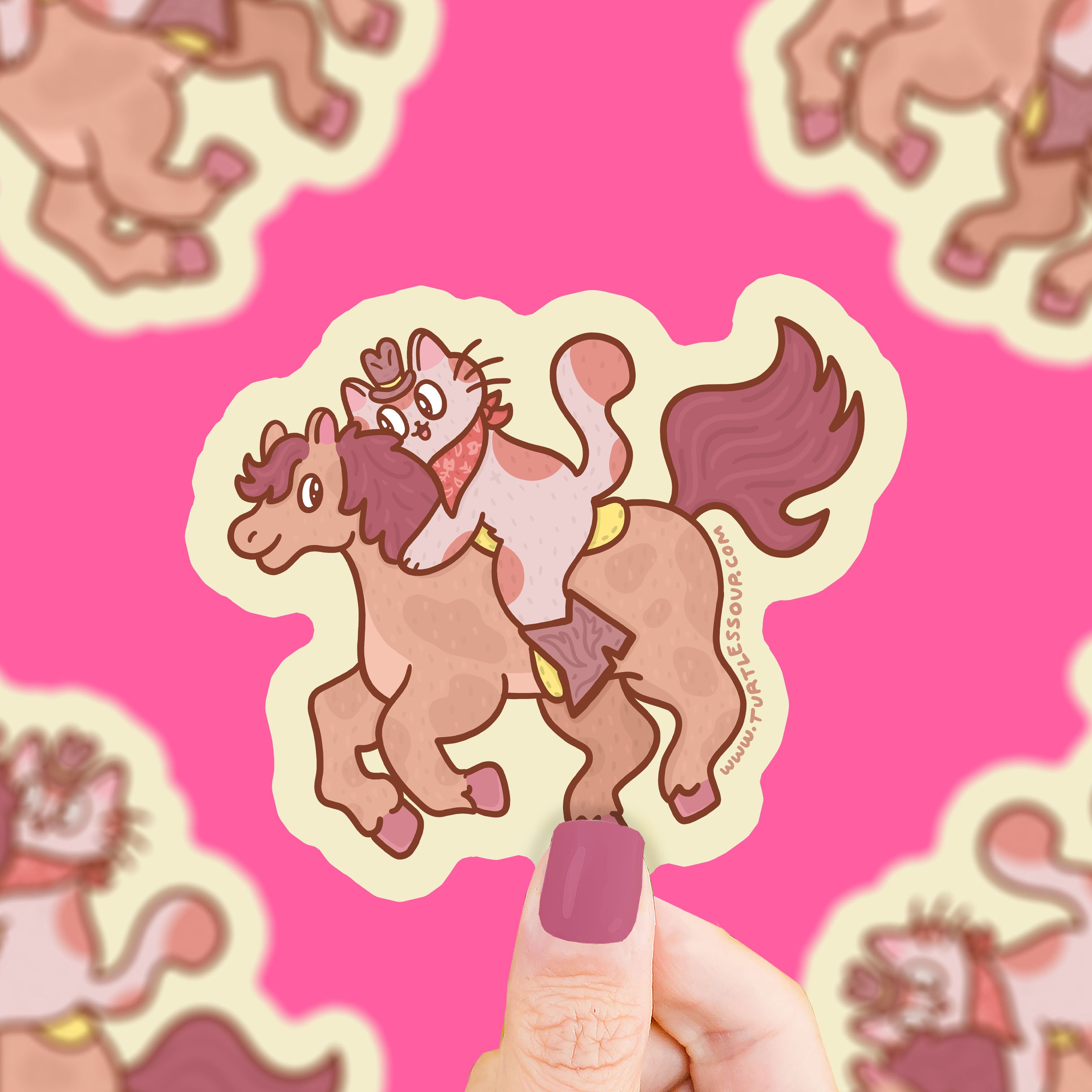 Cat Cowboy Horse Rider Vinyl Sticker – Turtle's Soup
