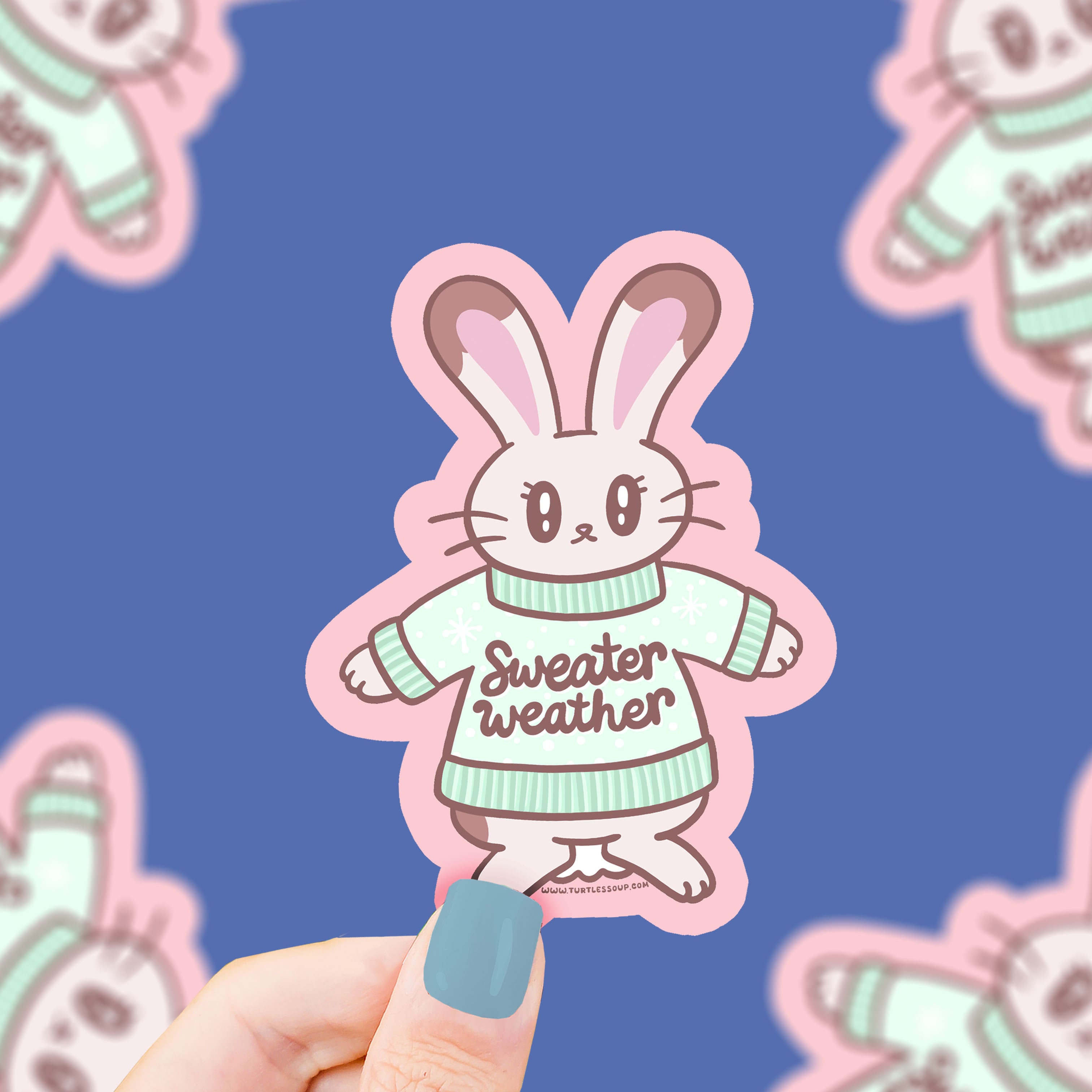 Sweater Weather Bunny Christmas Vinyl Sticker – Turtle's Soup