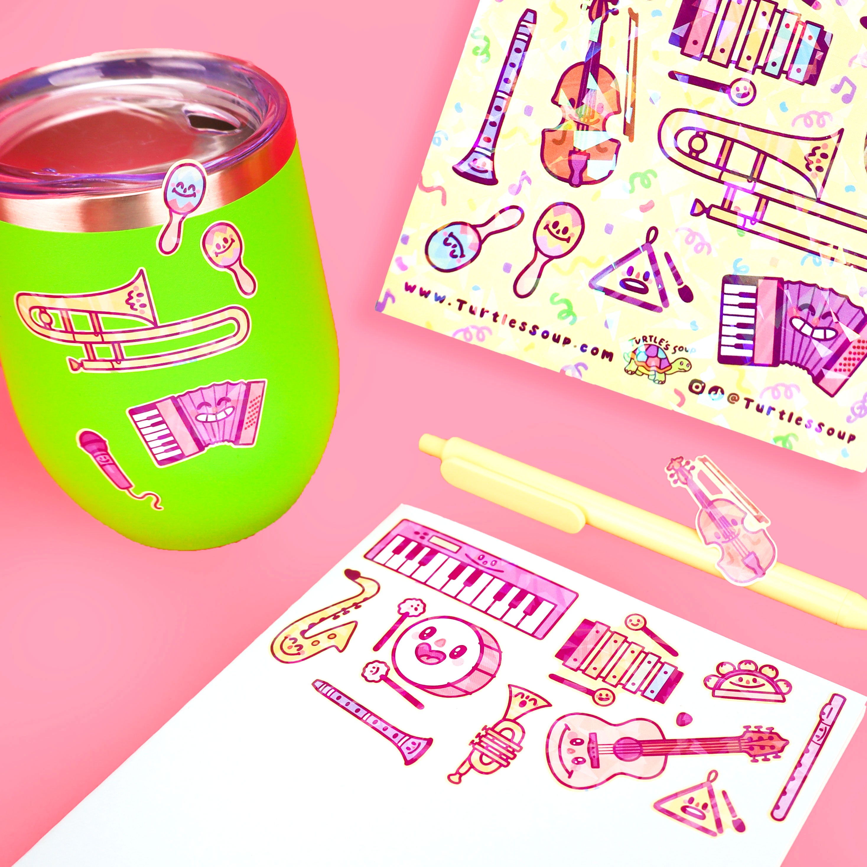 Instrument Loops Check Sticker Band Practice Musical Instruments Sticker Sheet – Turtle's Soup