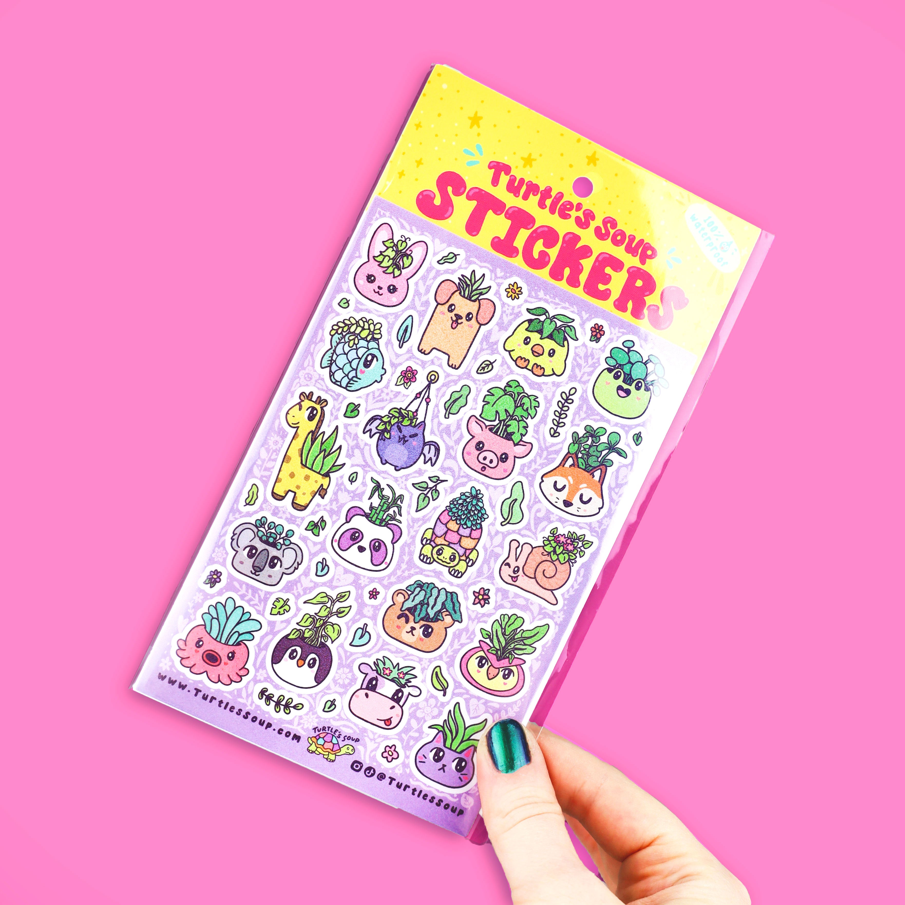 Animals In Pots Vinyl Sticker Sheet – Turtle's Soup
