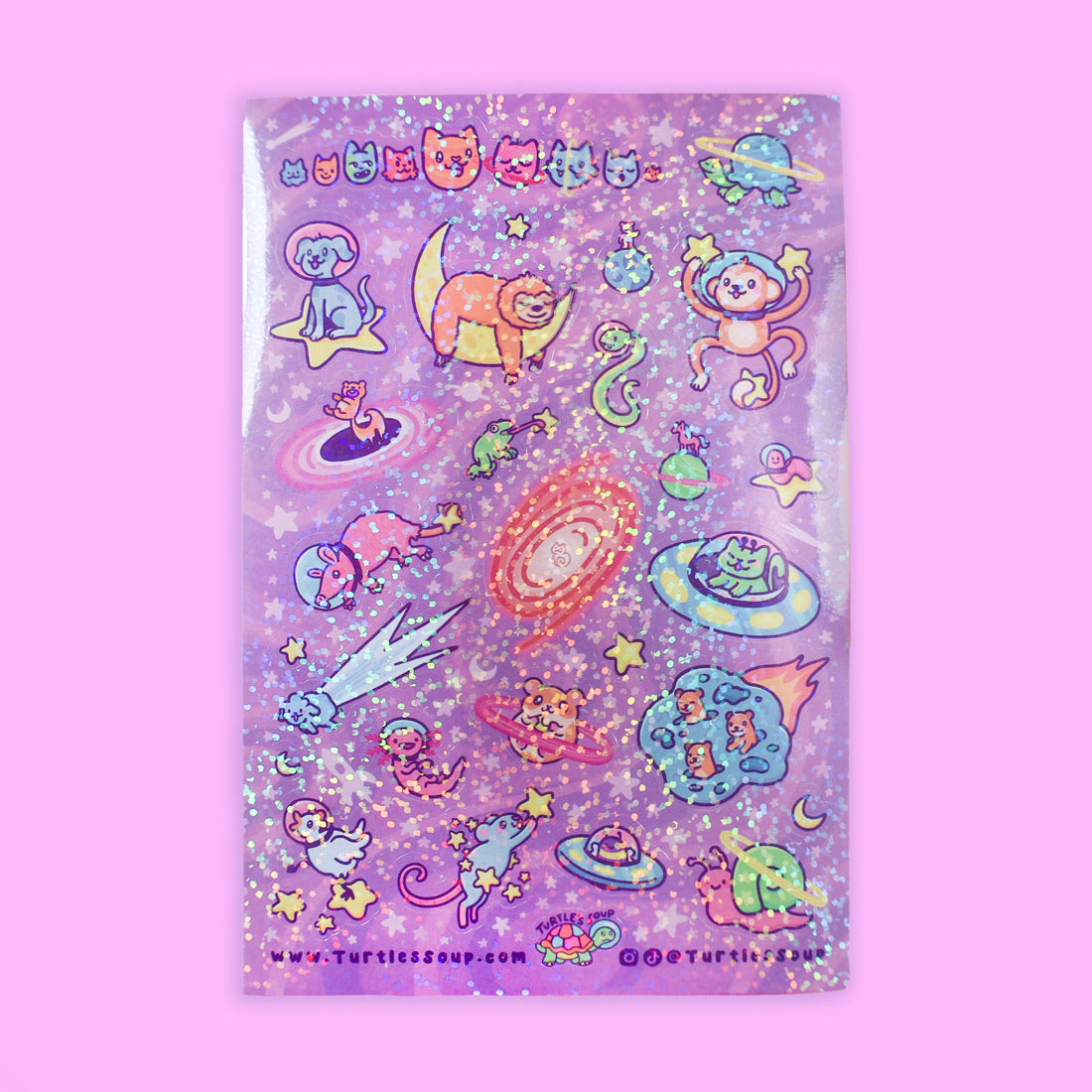 Cosmic Critters Glitter Sticker Sheet – Turtle's Soup