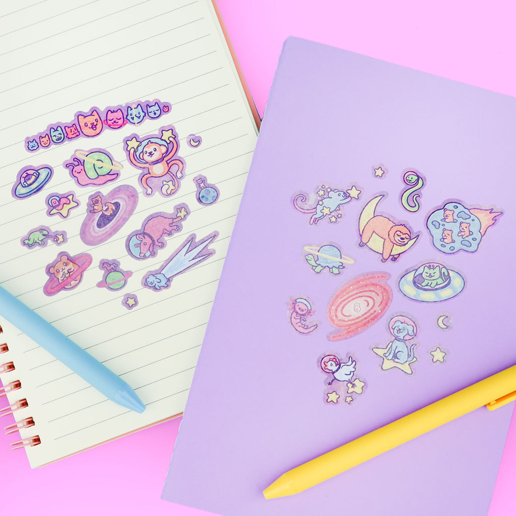 cosmic critters sticker sheet