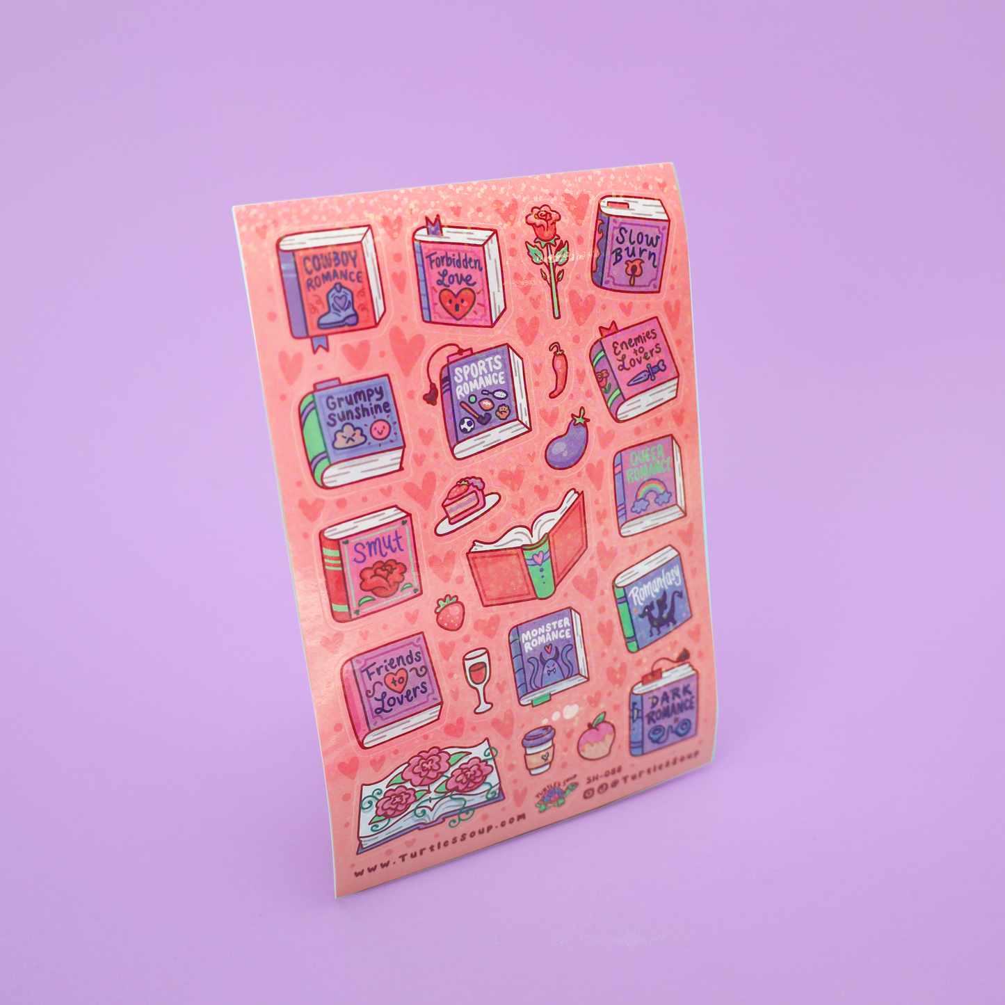 Romance Tropes Book Club Glitter Sticker Sheet